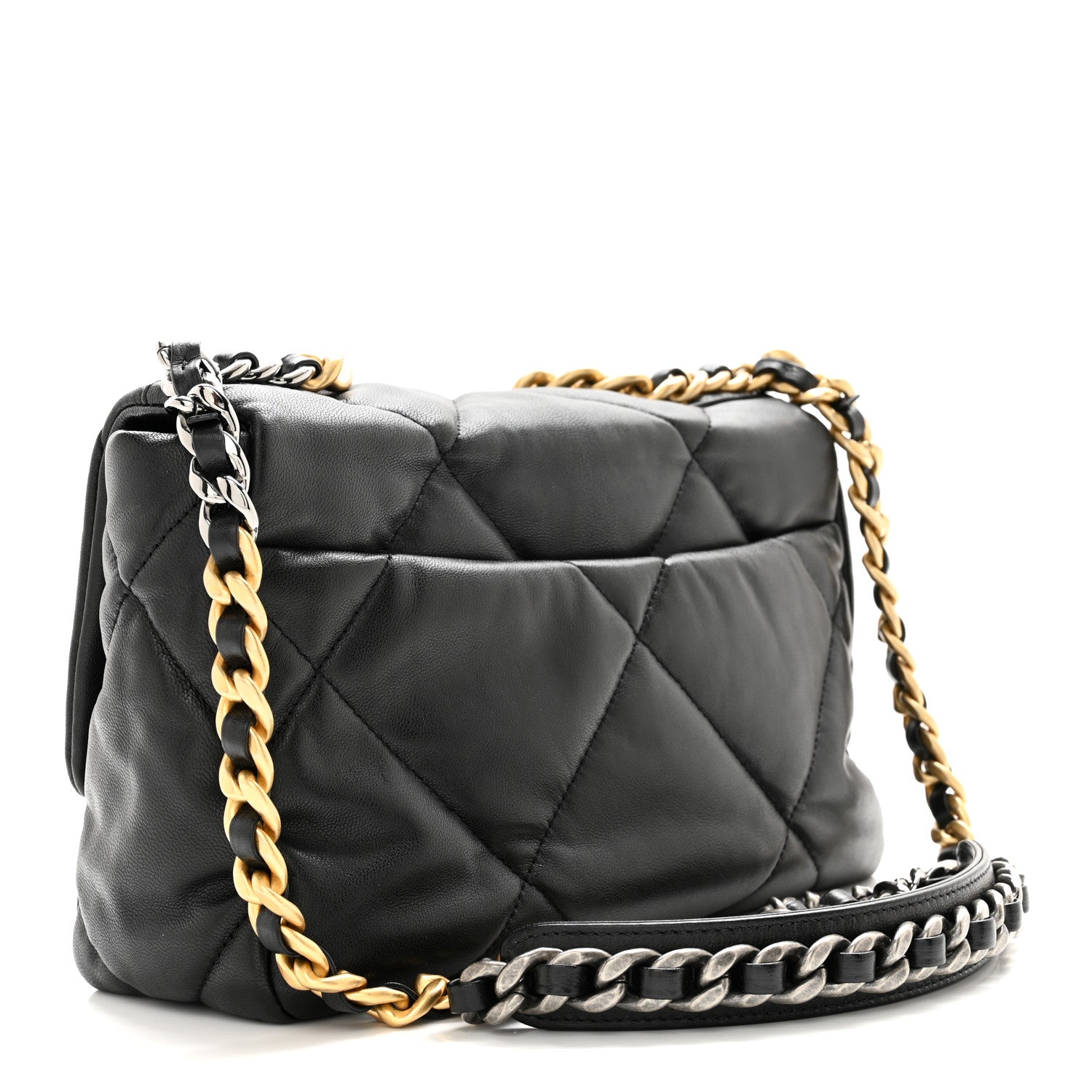 Chanel Goatskin Quilted Medium Chanel 19 Flap Black 3 of 11