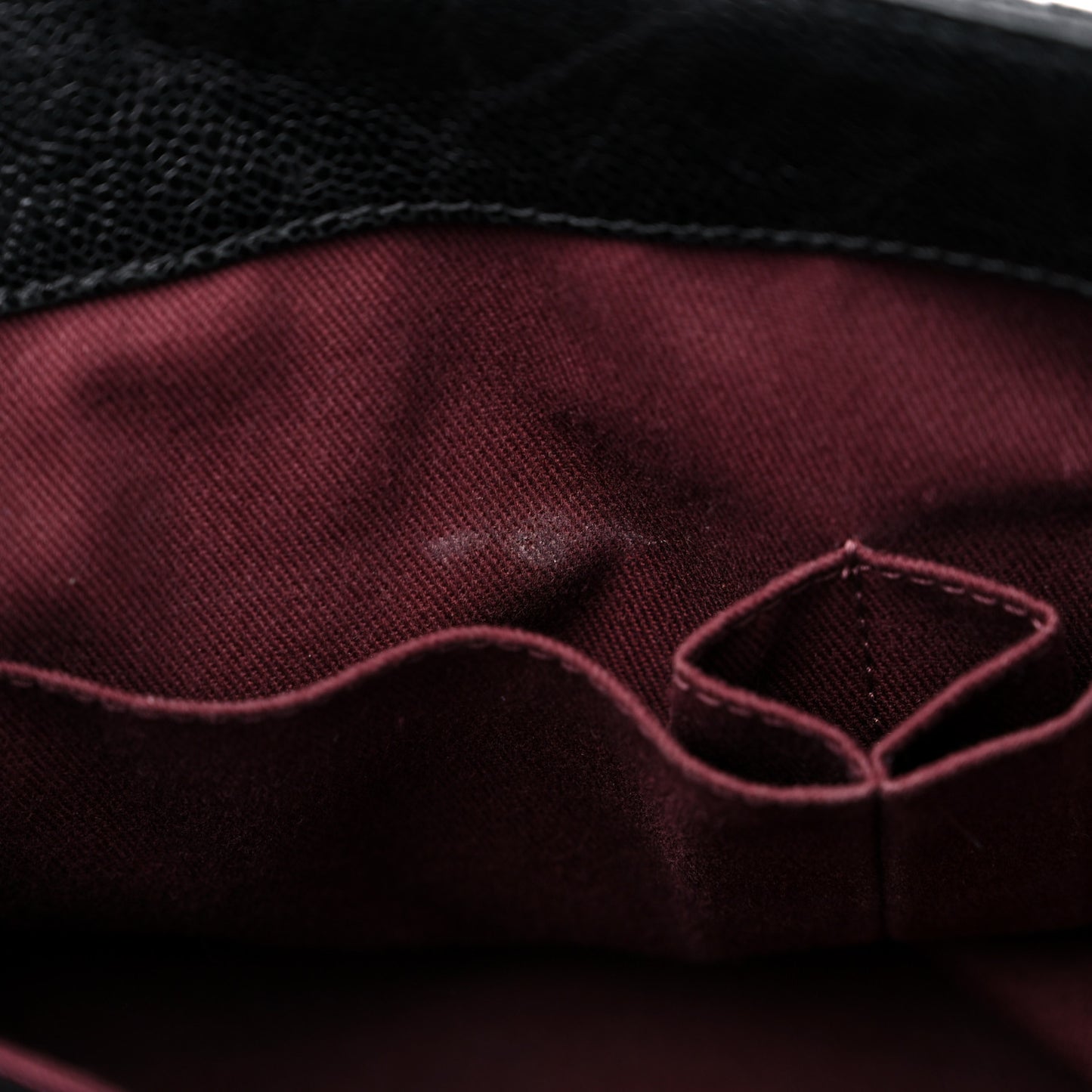 Crumpled Grained Calfskin Jumbo CC Crave Flap Black