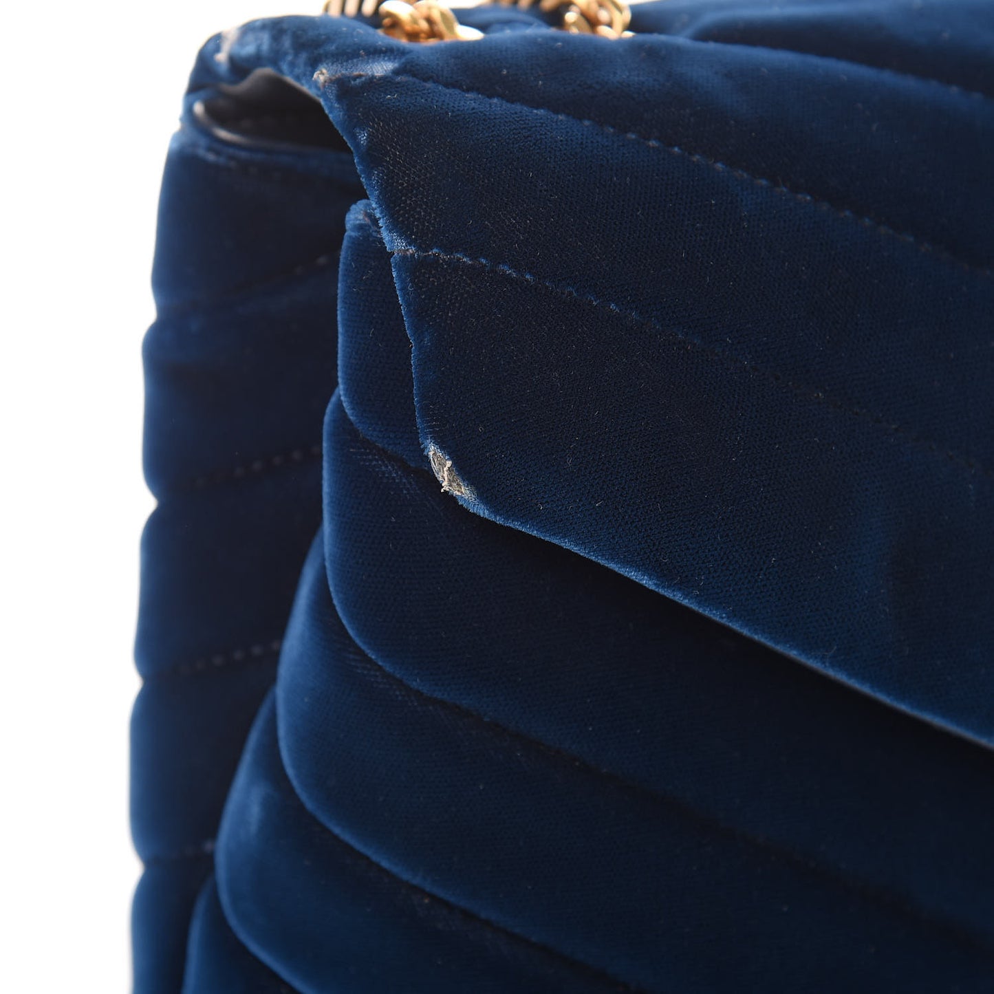 Velvet Y Quilted Monogram Small Loulou Chain Satchel Medium Blue