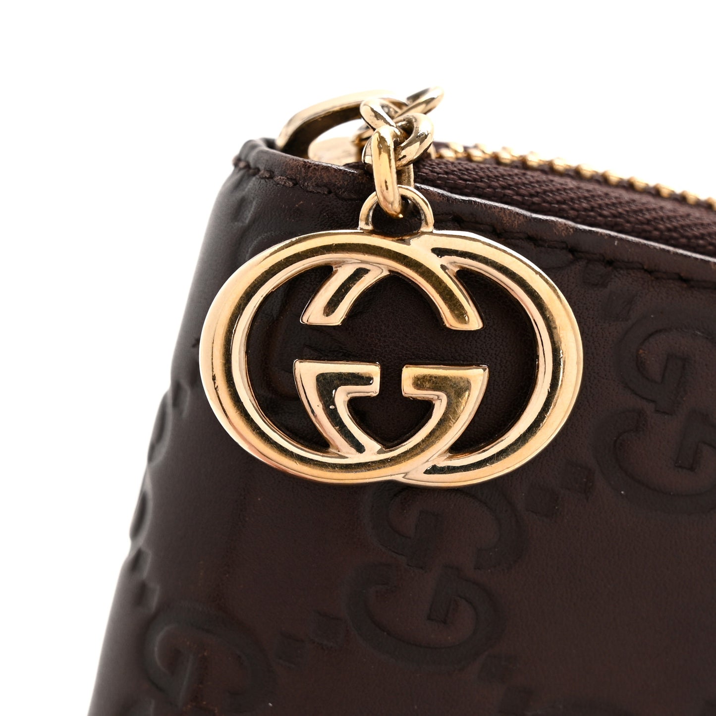 Guccissima GG Pierce Zip Around Wallet Dark Brown