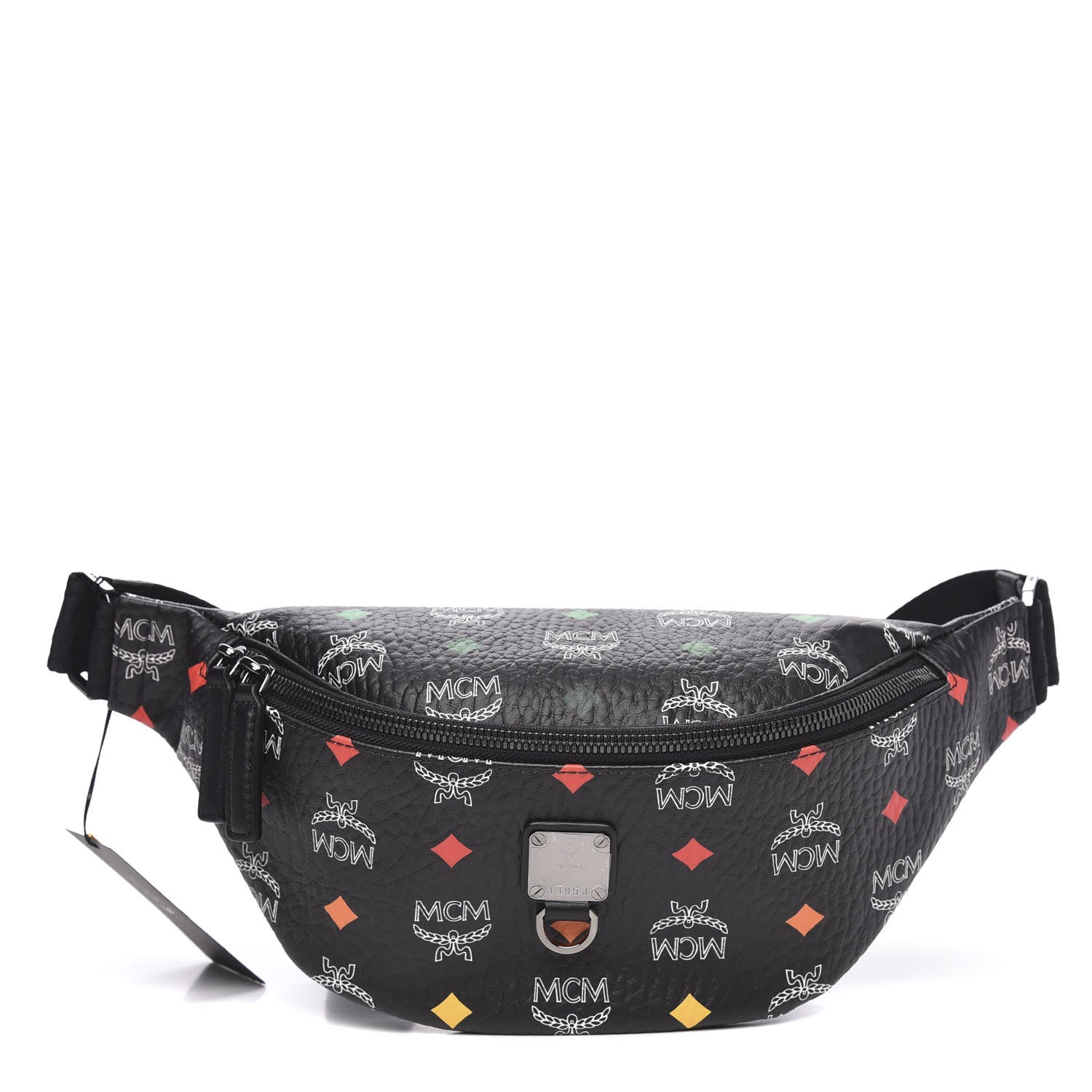 MCM Skyoptic Visetos Small Fursten Belt Bag Diamond Black 1 of 8