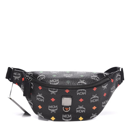 MCM Skyoptic Visetos Small Fursten Belt Bag Diamond Black 1 of 8