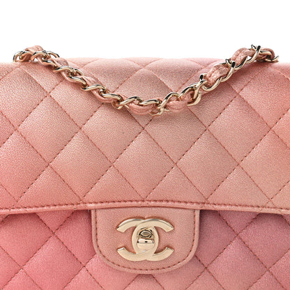Chanel Metallic Lambskin Quilted Ombre Mini Rectangular Flap Pink 10 of 11