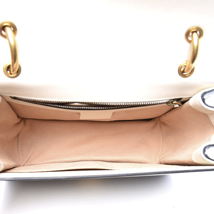 Gucci Calfskin Sylvie Web Queen Margaret Shoulder Bag Mystic White Black 4 of 10