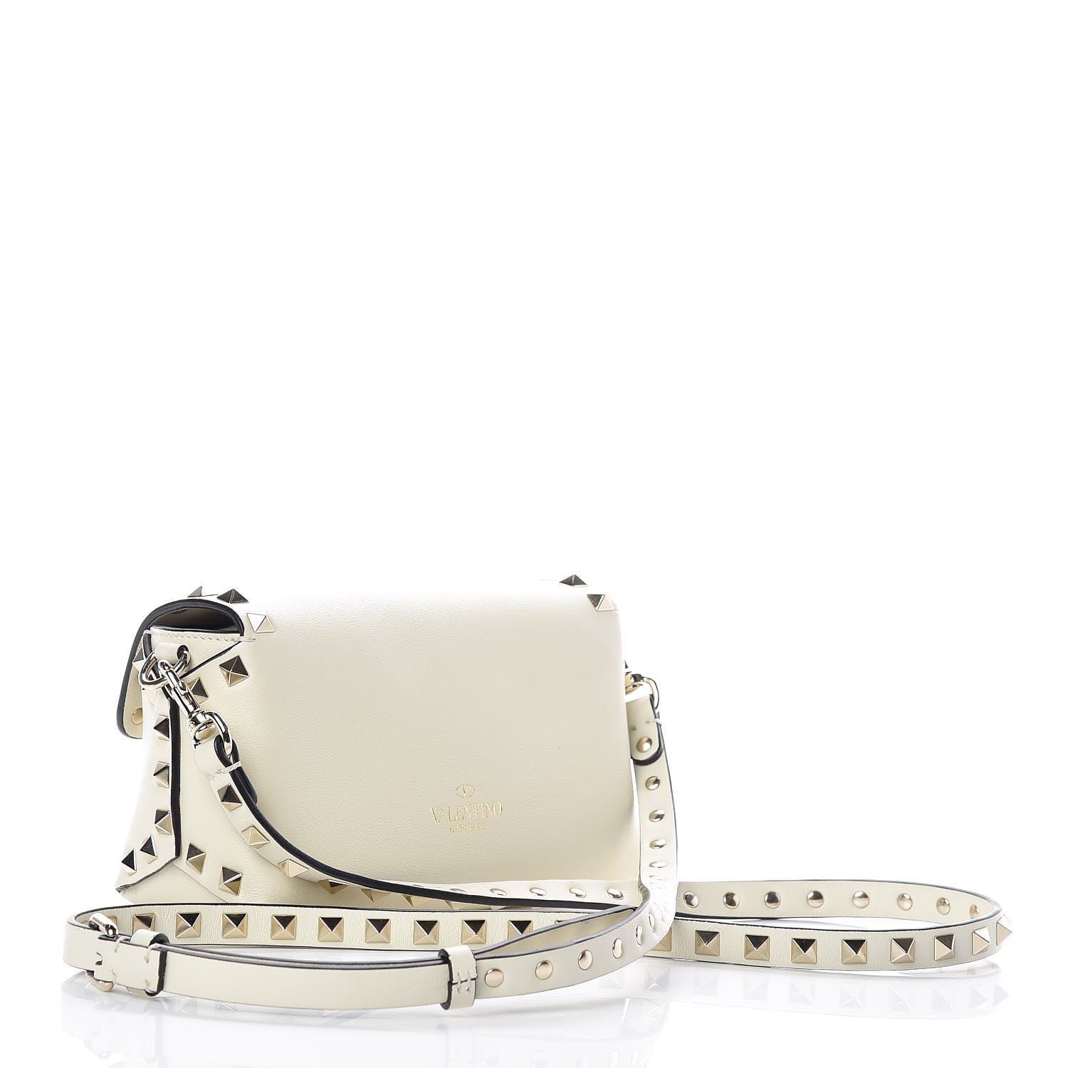 Valentino Garavani Calfskin Mini Rockstud Crossbody Bag Ivory 3 of 9