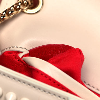 Christian Louboutin Calfskin Spikes Sweety Charity Shoulder Bag Beige 9 of 9