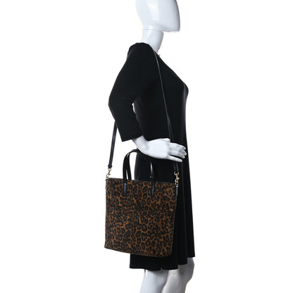 Saint Laurent Suede Leopard Print Toy Shopping Tote Naturale 2 of 12