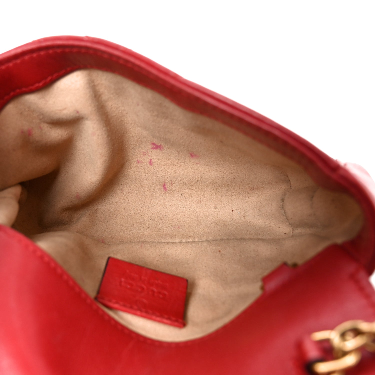 Gucci Calfskin Matelasse Super Mini GG Marmont Shoulder Bag Hibiscus Red 5 of 10