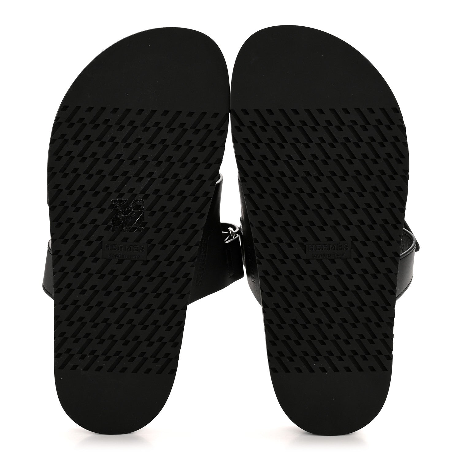 Hermes Calfskin Womens Chypre Sandals 38 Black 6 of 9