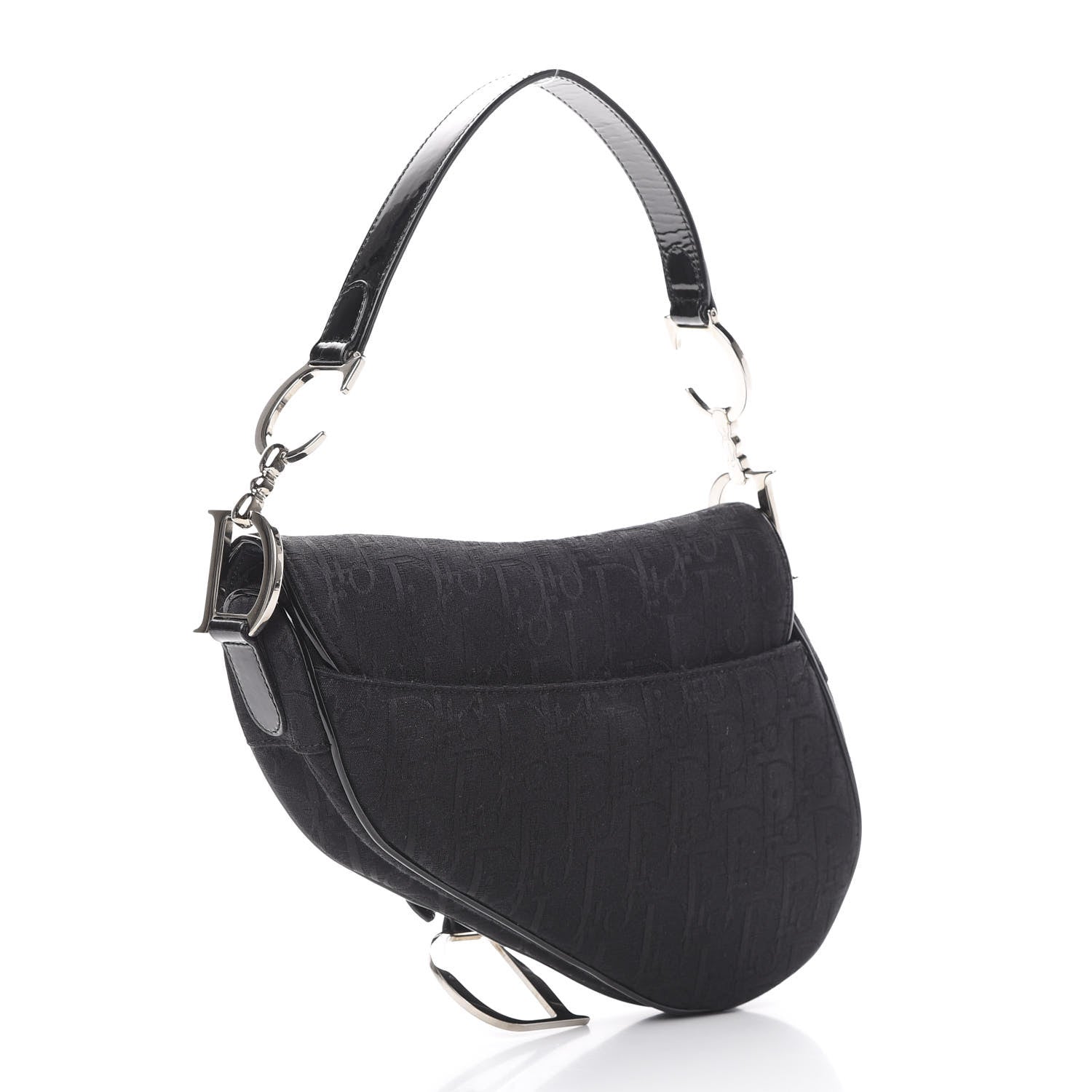 Christian Dior Monogram Saddle Bag Black 2 of 9
