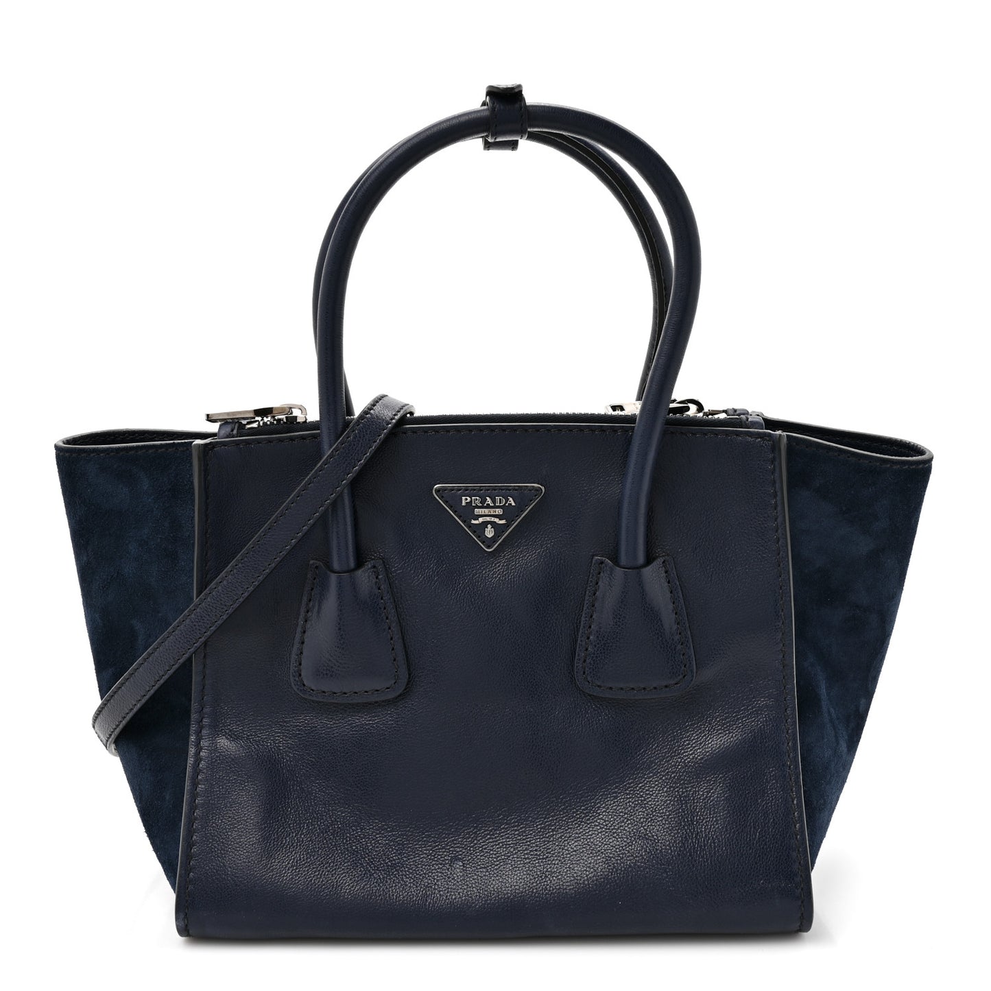 Glace Calf Scamosciato Twin Pocket Tote Baltico