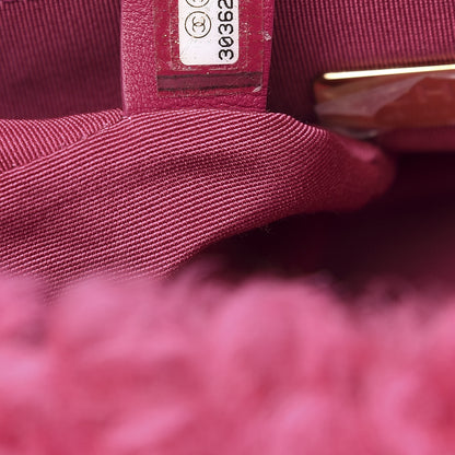 Chanel Shearling Sheepskin Medium 19 Flap Pink 7 of 10