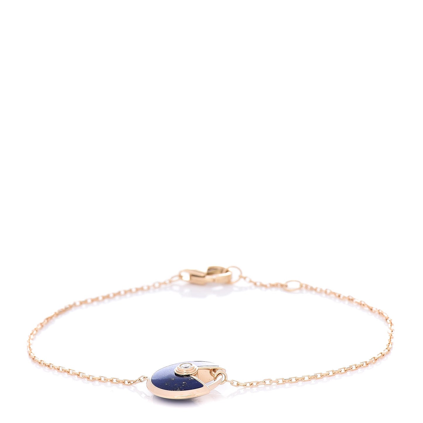 18K Yellow Gold Diamond Lapis Lazuli Amulette de Cartier Bracelet