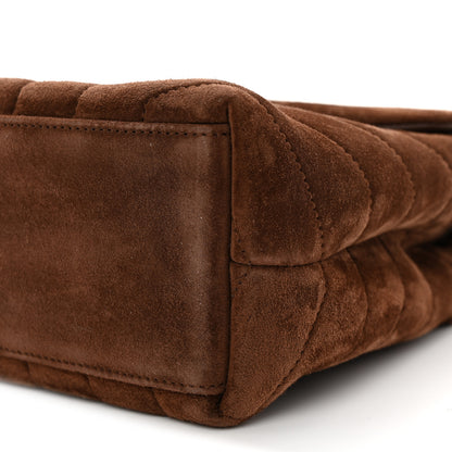 Saint Laurent Suede Calfskin Y Quilted Monogram Small Loulou Chain Satchel Bark Brown 10 of 10