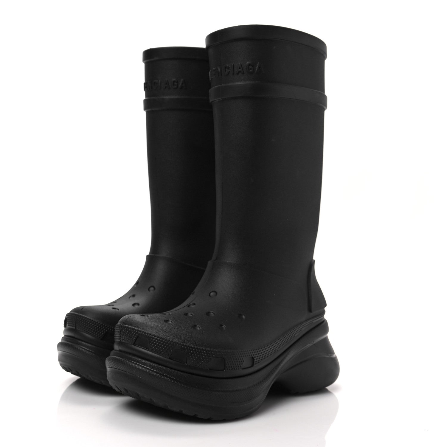 Balenciaga X CROCS Rubber Womens Rain Boots 36 Black 3 of 8