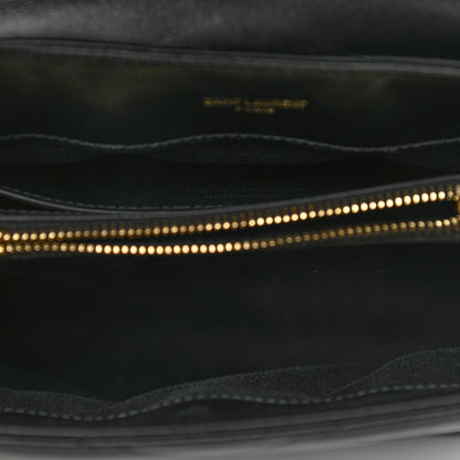 Saint Laurent Calfskin Y Quilted Monogram Small Loulou Chain Satchel Black 5 of 10