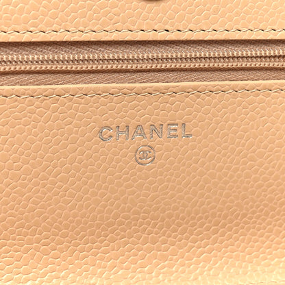 Chanel Caviar Quilted Wallet on Chain WOC Beige Clair 6 of 10