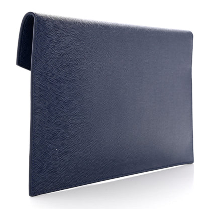 Saint Laurent Grain De Poudre Uptown Pouch Blue Charron 3 of 7