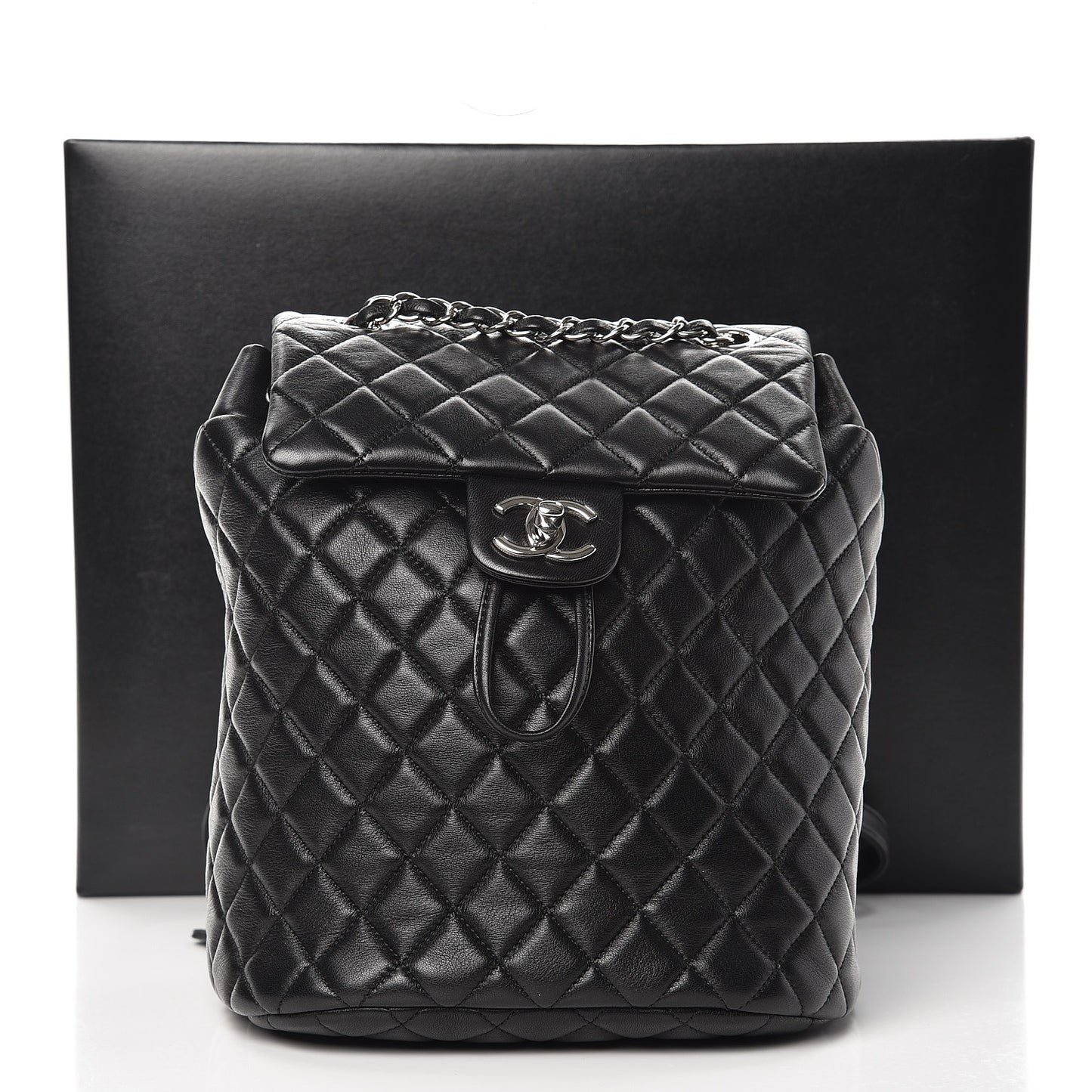 Lambskin Quilted Small Urban Spirit Backpack Black