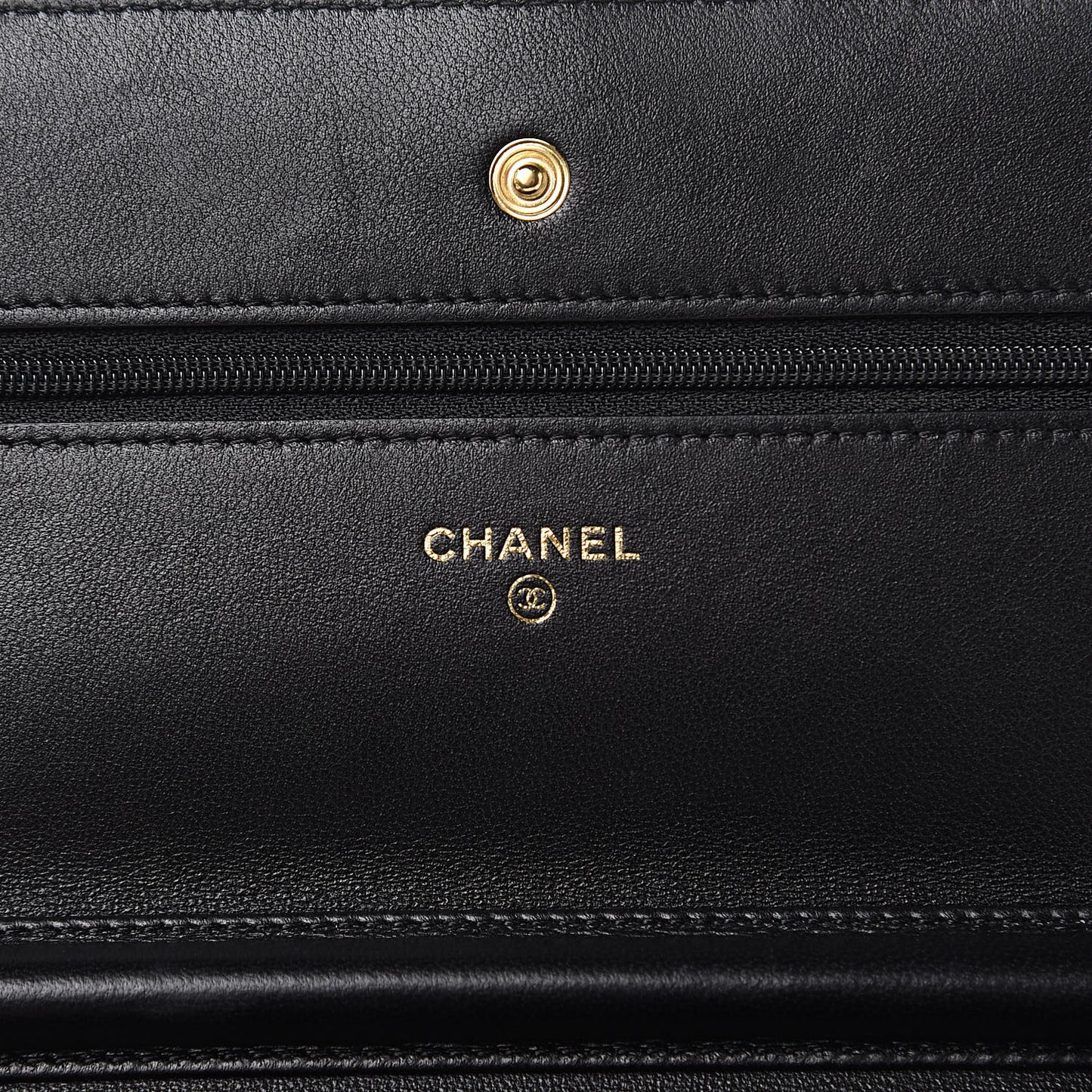 Lambskin Quilted Egyptian Amulet Wallet On Chain WOC Black