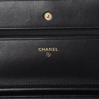 Chanel Lambskin Quilted Egyptian Amulet Wallet On Chain WOC Black 6 of 13