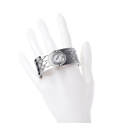 Gucci Stainless Steel Diamond Pave Bezel Mother of Pearl 23mm Twirl Quartz Watch 2 of 6