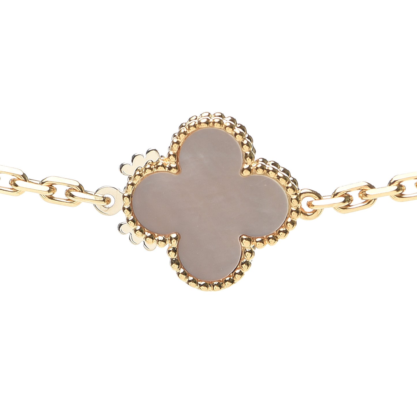 18K Yellow Gold Onyx Mother of Pearl 16 Motifs Magic Alhambra Necklace