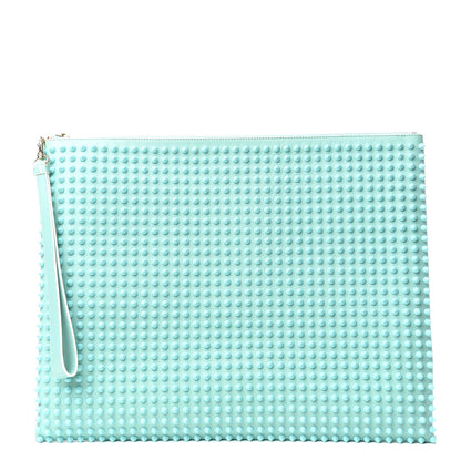 Christian Louboutin Peter Spikes Medium Pouch Turquoise 1 of 8