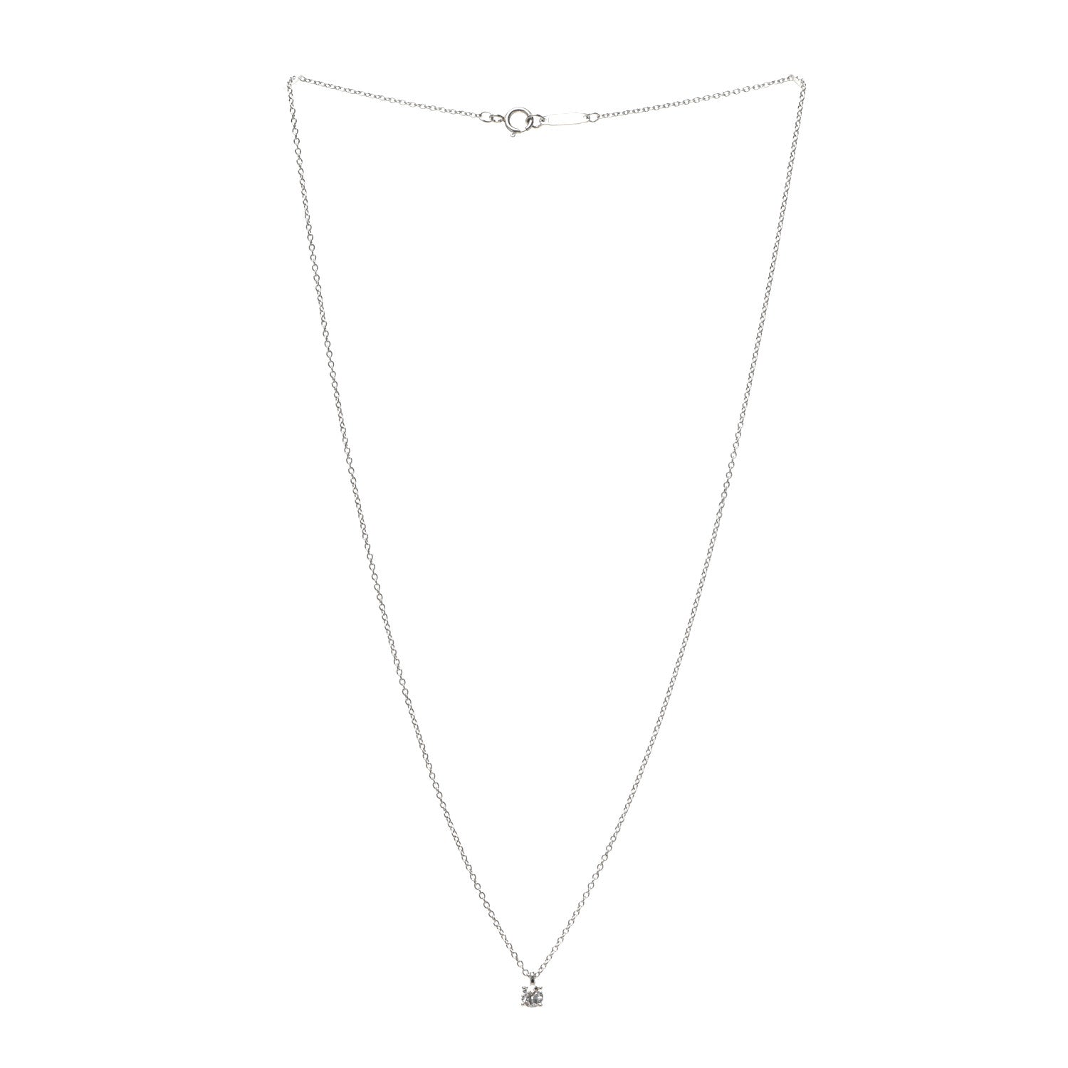 Tiffany Platinum Diamond .20ct Solitaire Pendant Necklace 3 of 6