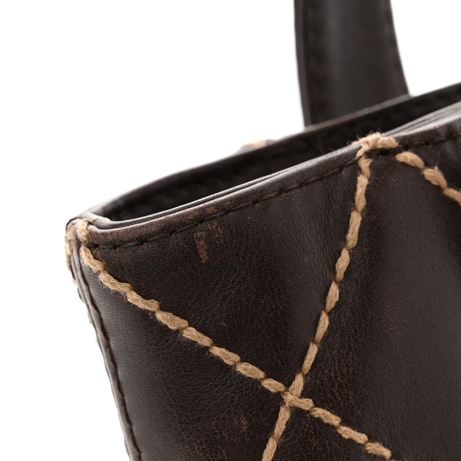 Chanel Calfskin Wild Stitch Tote Brown 11 of 11
