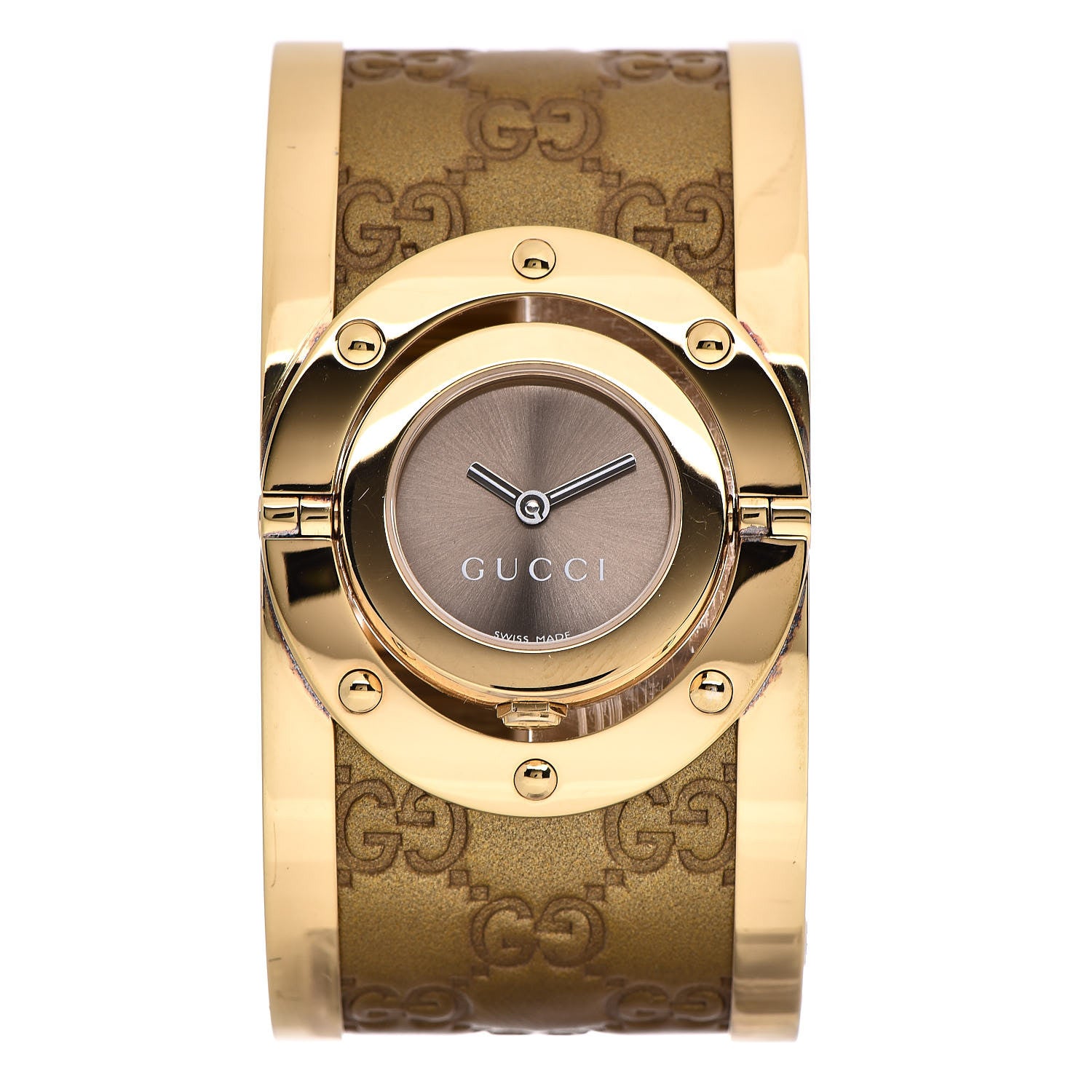 Gucci Stainless Steel Calfskin 33mm Twirl Quartz Watch Bronze 1 of 6