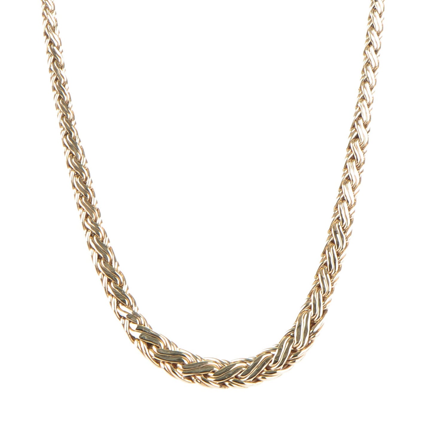14K Yellow Gold Braided Chain Necklace