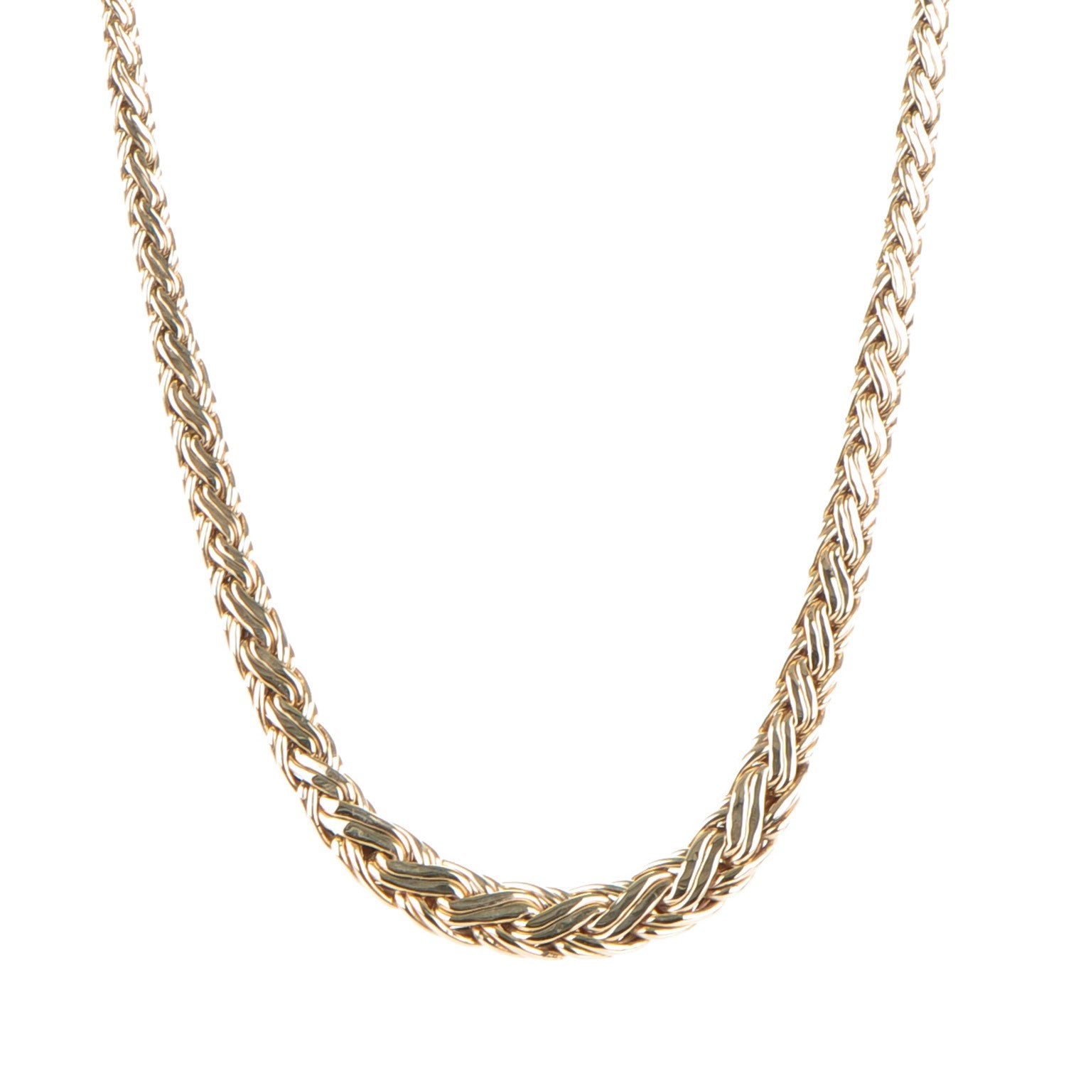 Tiffany 14K Yellow Gold Braided Chain Necklace 1 of 5