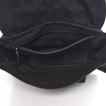 Gucci Monogram Small Double Buckle Flap Messenger Bag Black 6 of 19