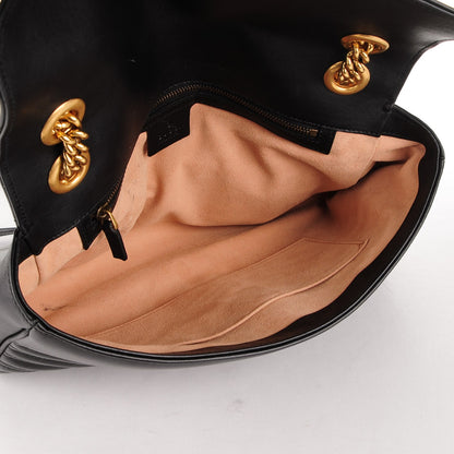Gucci Calfskin Matelasse Medium GG Marmont Shoulder Bag Black 5 of 6