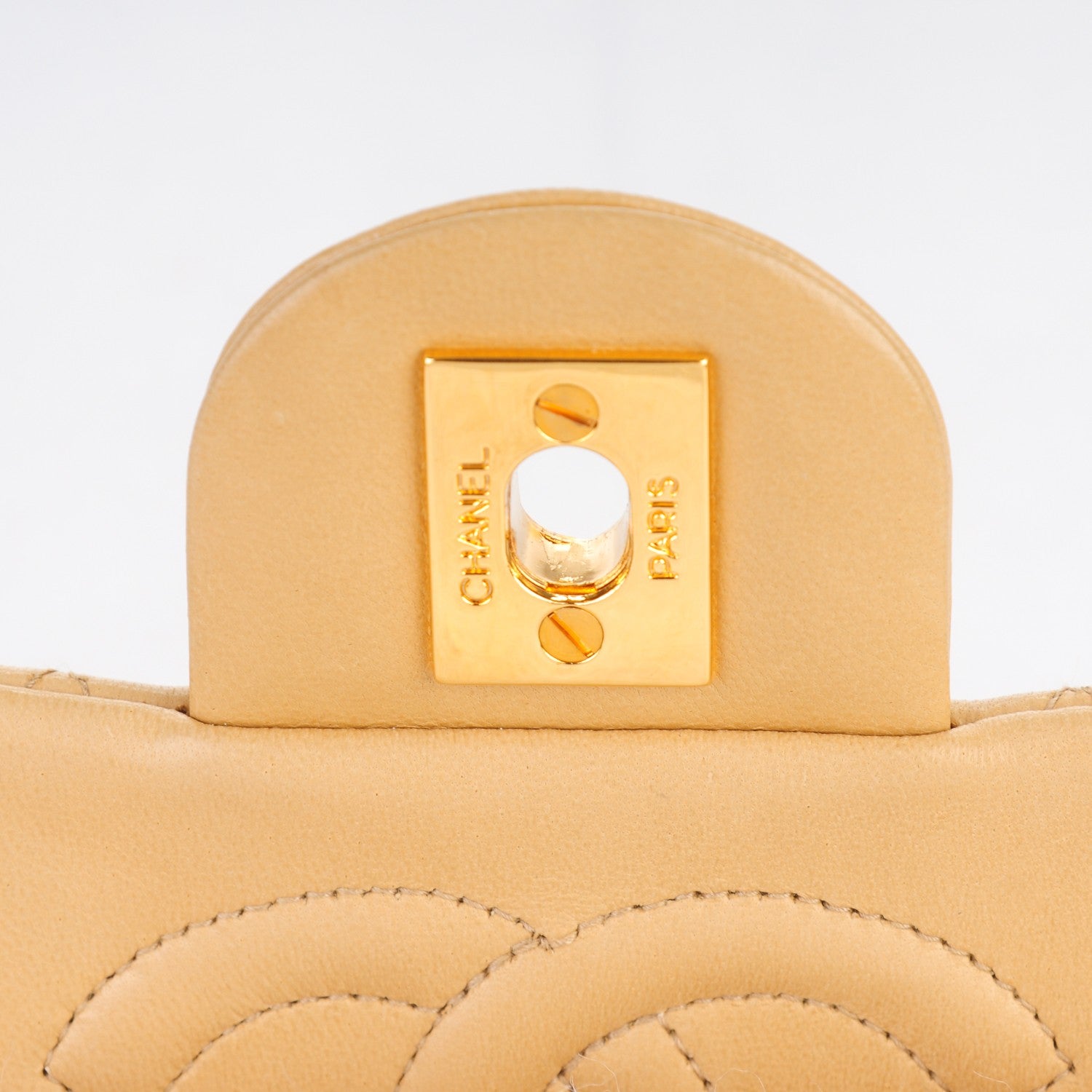 Chanel Lambskin Quilted Mini Square Flap Beige 6 of 10