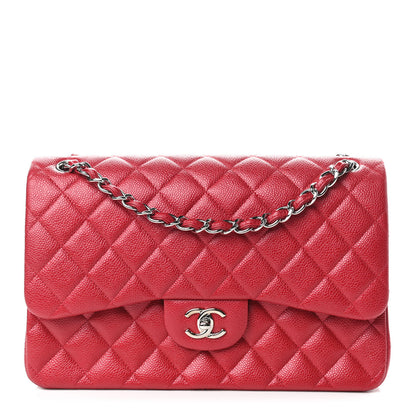 Chanel Caviar Quilted Jumbo Double Flap Red 1 of 10