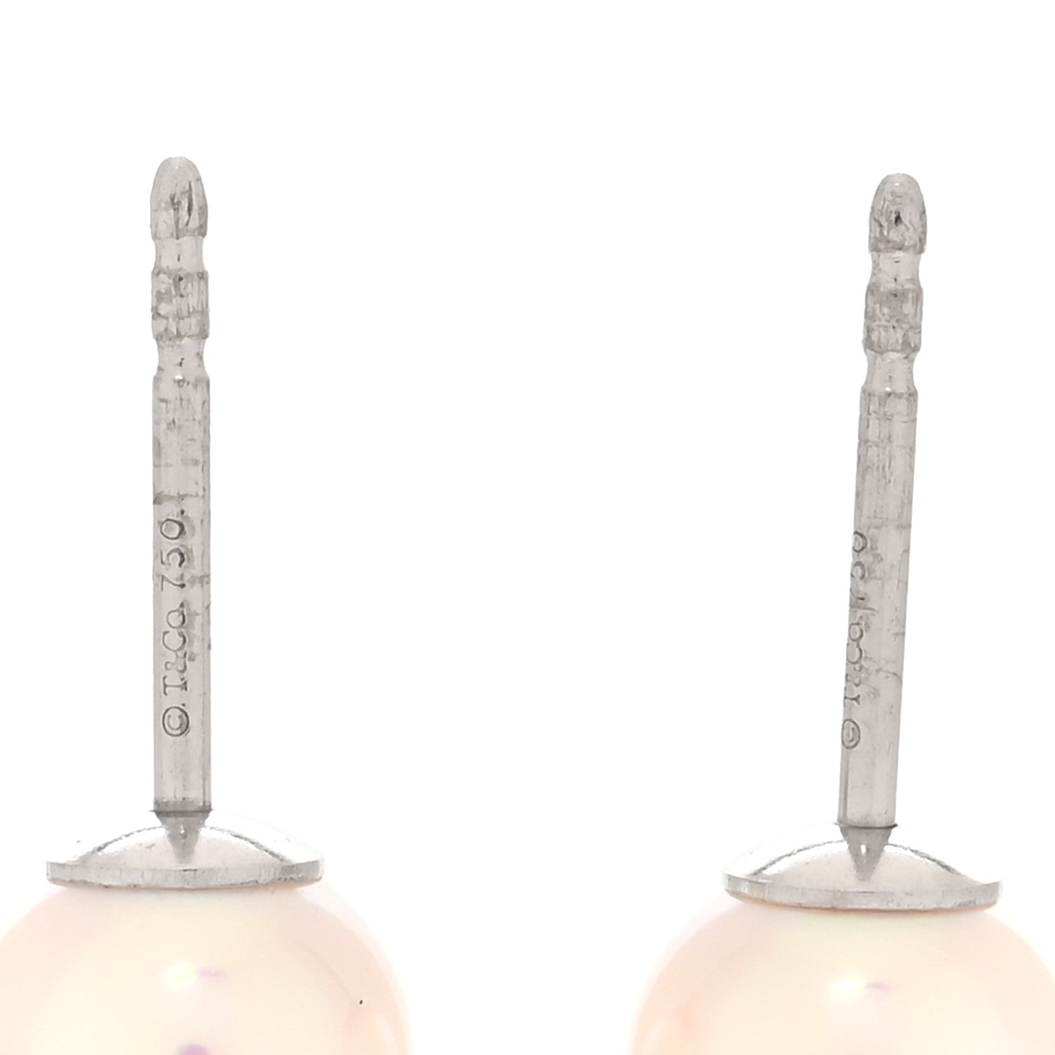 Tiffany 18K White Gold Cultured Pearl 6.5-7mm Stud Earrings 4 of 4