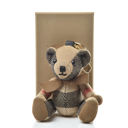 Burberry Cashmere Vintage Check Thomas Bear Bag Charm Camel 10 of 10
