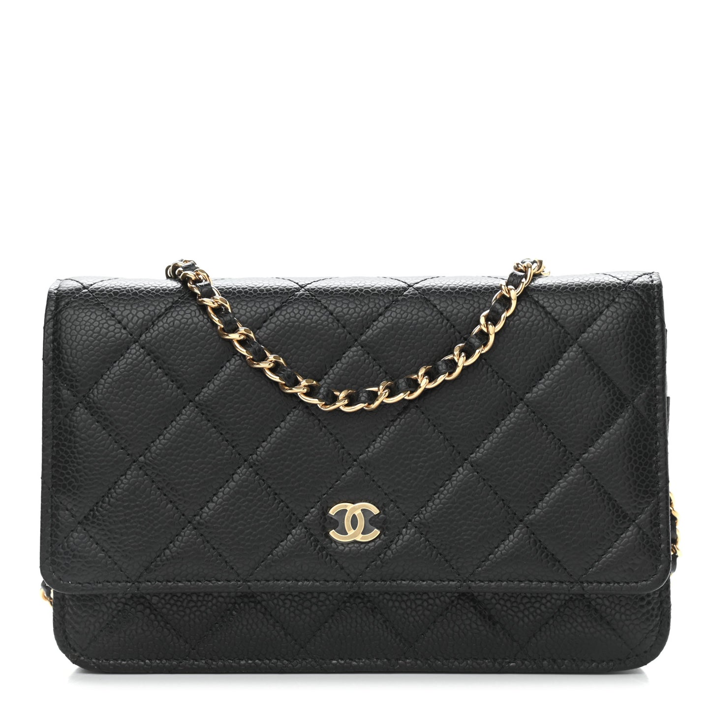 Caviar Quilted Wallet On Chain WOC Black