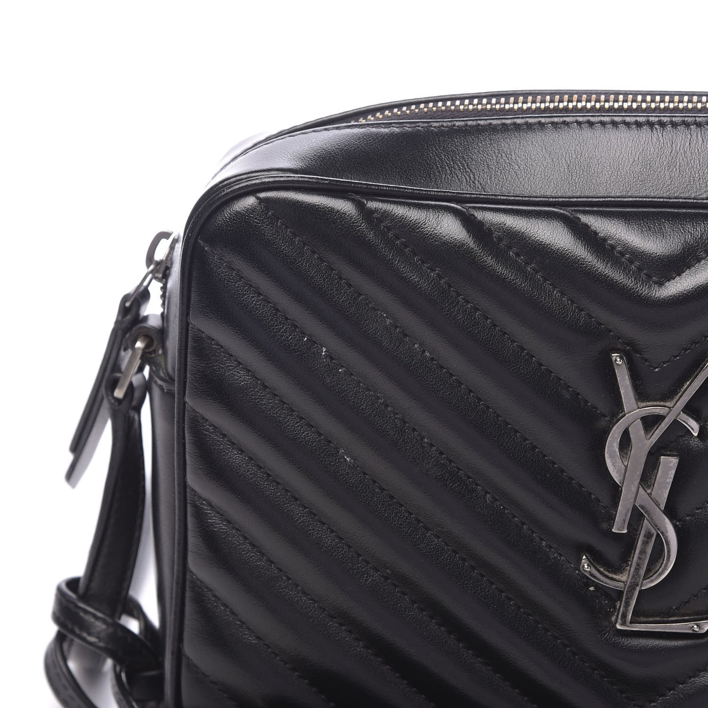 Calfskin Matelasse Monogram Lou Camera Bag Black