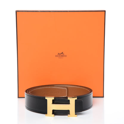 Hermes Box Togo 32mm H Belt 95 Black Gold 8 of 8