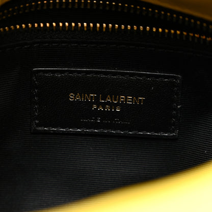 Saint Laurent Canvas Quilted Toy Loulou Puffer Monogram Chain Satchel Jaune Citron 6 of 10