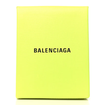Balenciaga Squared Calfskin Logo Shopping Envelope Clutch Acid Green 1 of 6
