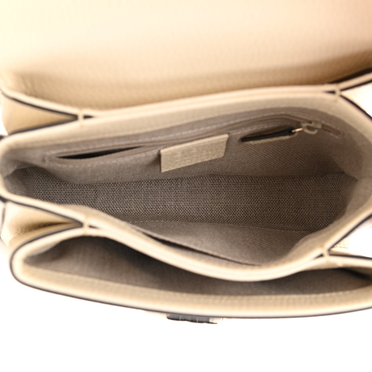 Dollar Calfskin Interlocking G Crossbody Bag Mystic White