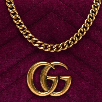 Gucci Velvet Matelasse GG Marmont Mini Bag Fuchsia Violet Cyclamen 7 of 9