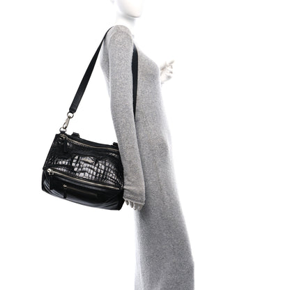 Givenchy Calfskin Crocodile Embossed Medium Pandora Black 2 of 13