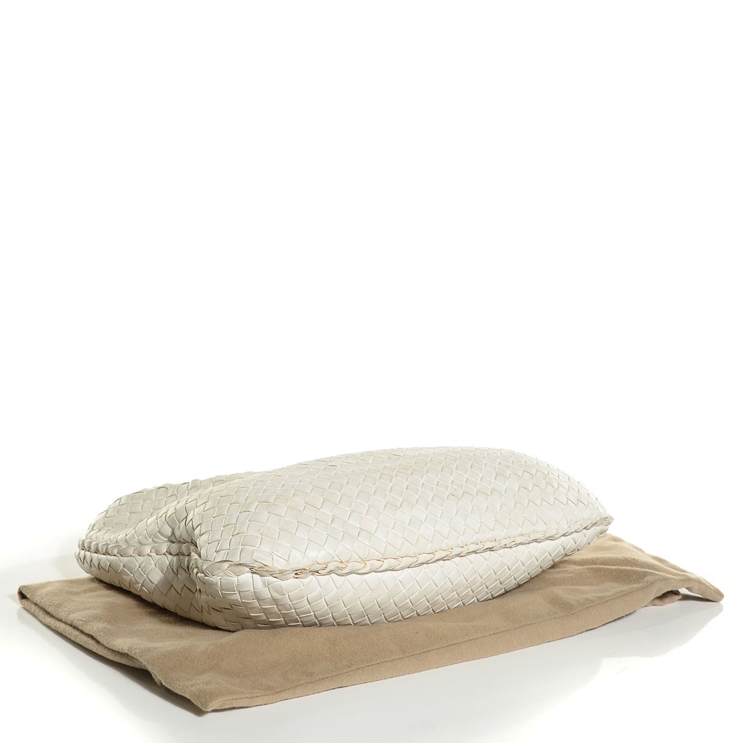 Nappa Intrecciato Medium Veneta Hobo White