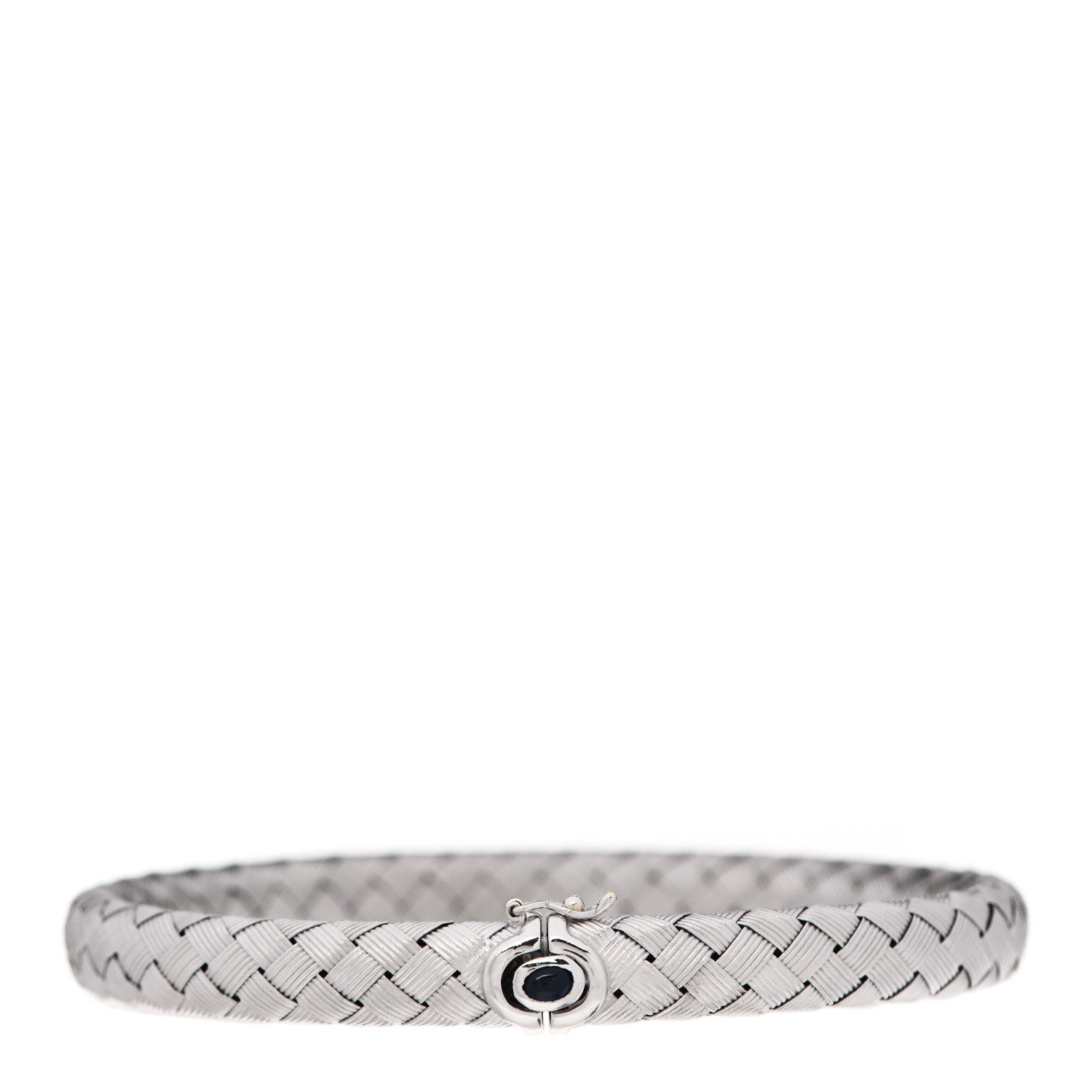 Roberto Coin 18K White Gold Blue Sapphire Woven Bracelet 2 of 4