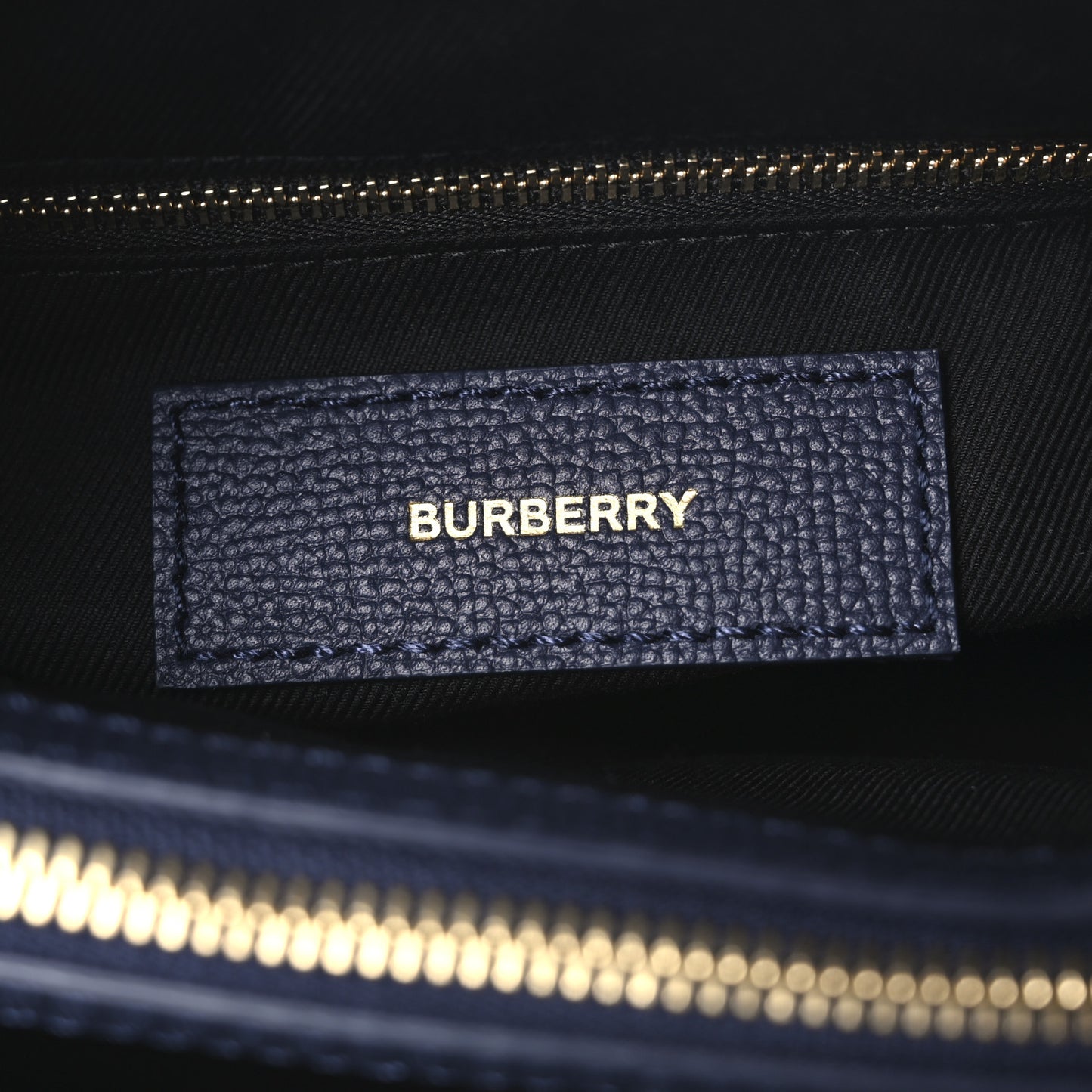 Derby Calfskin House Check Medium Banner Tote Ink Blue